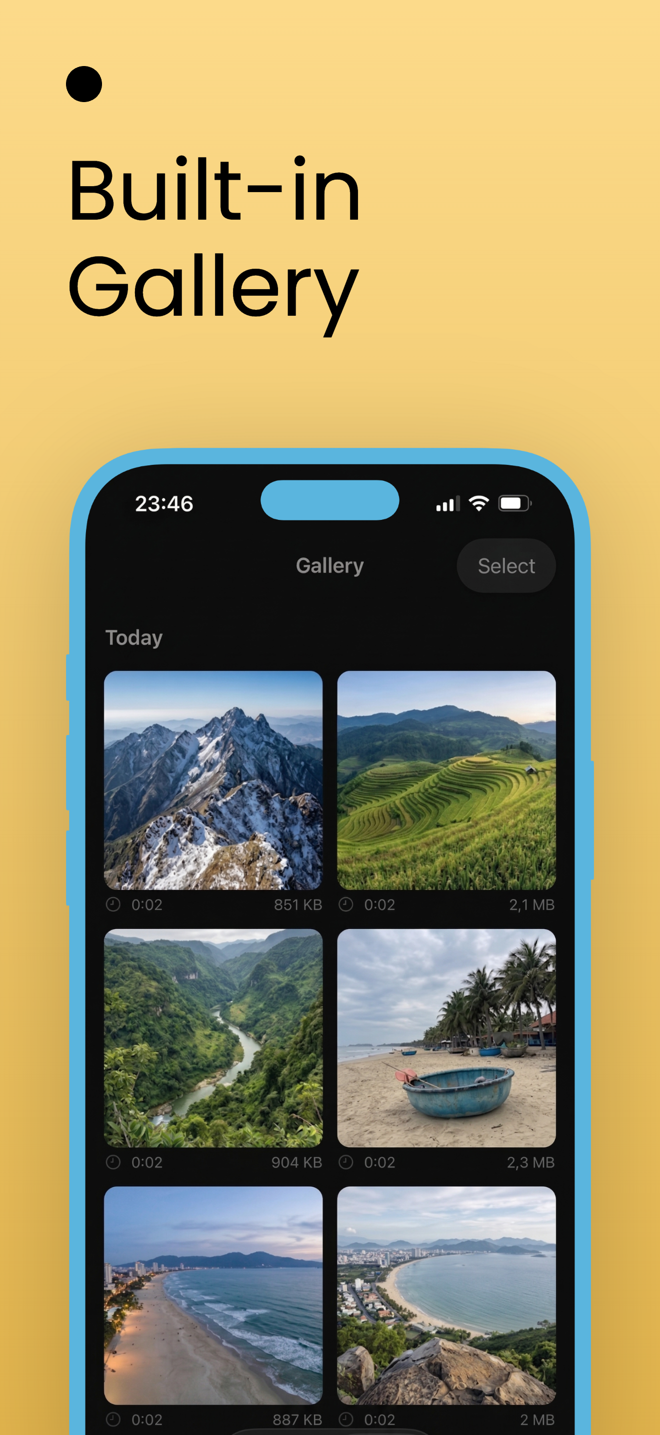 Built-in gallery with paired recordings